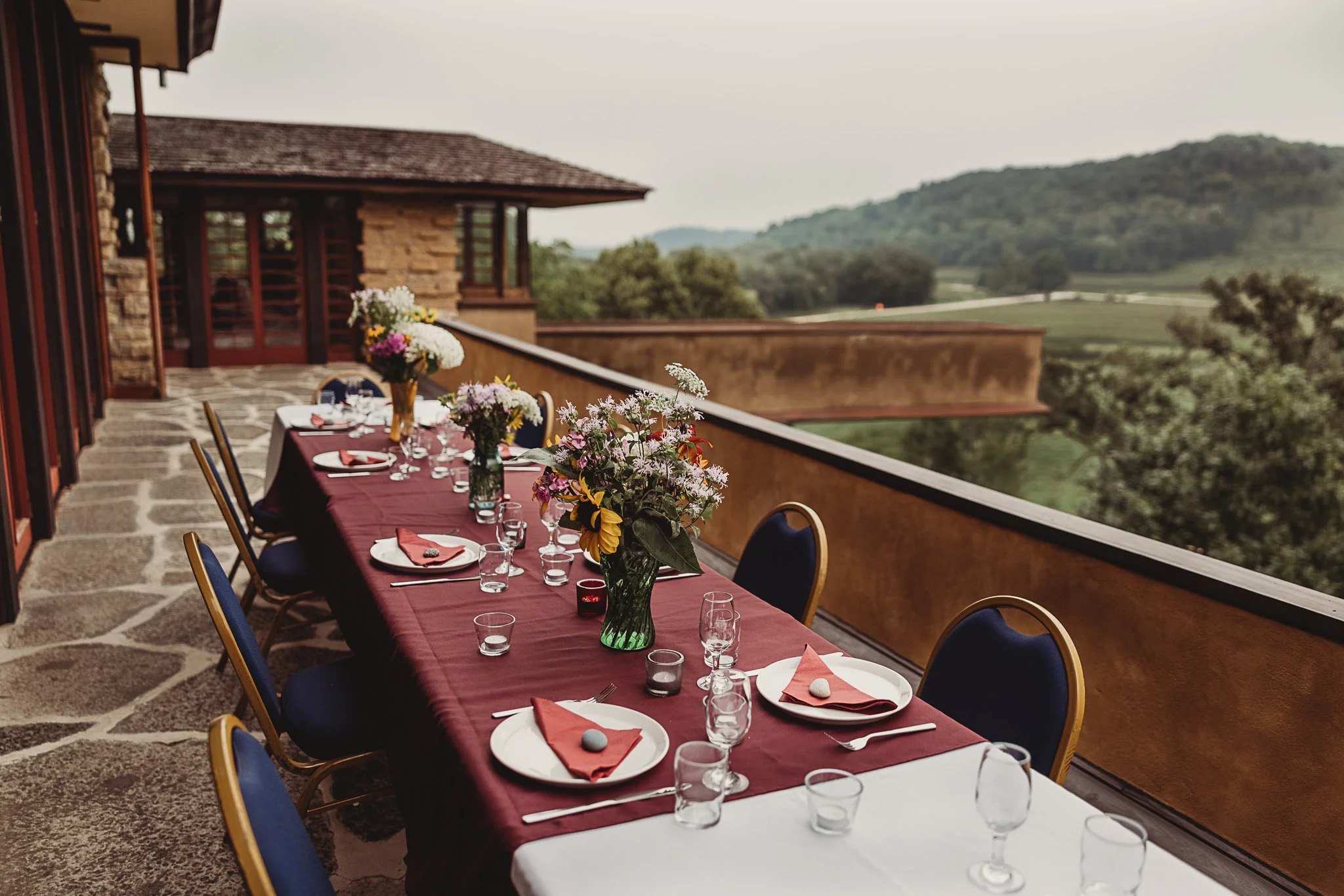 Dinner on the terrace at Taliesin
