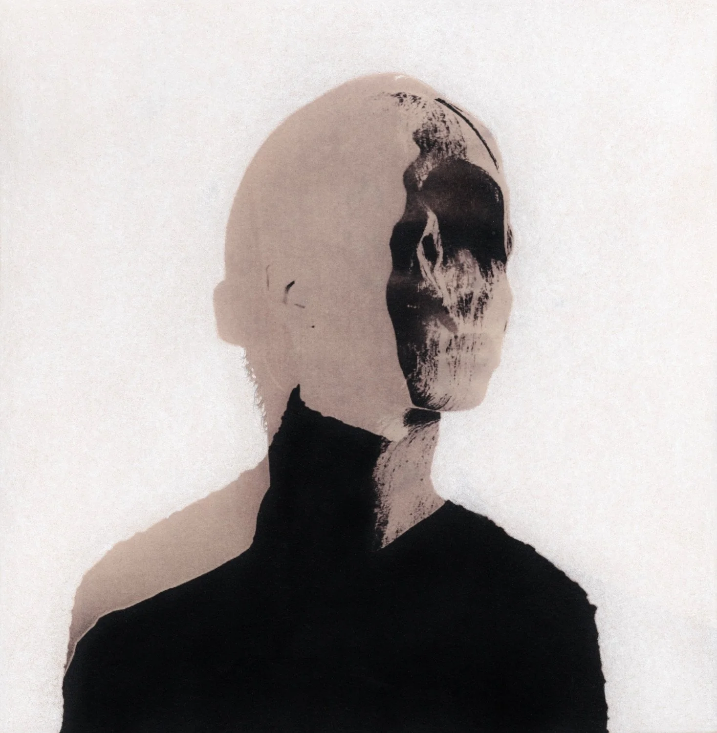 Shadow Work #1, Mixed Media: Cyanotype and Charcoal on Watercolor Paper, 8.5" x 8.5" 2025