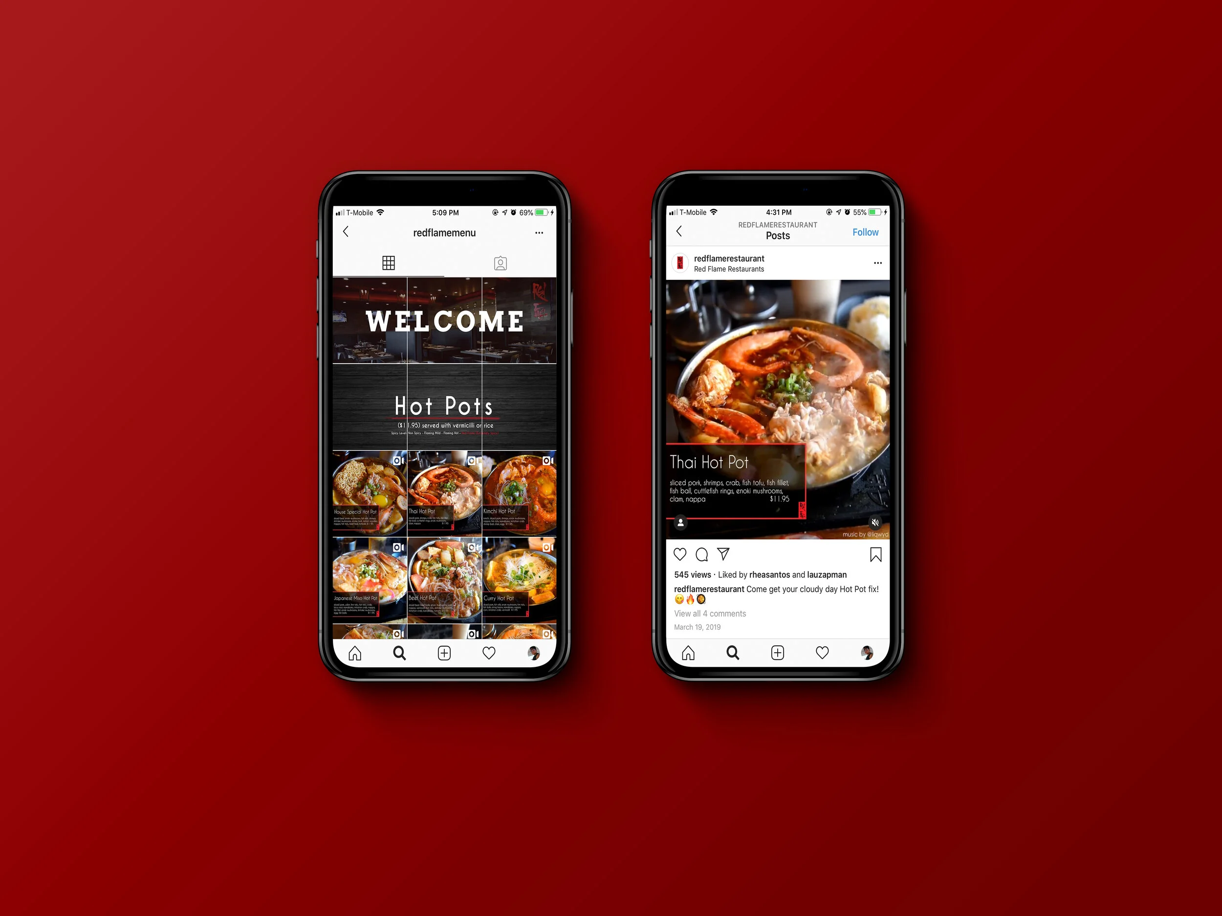 Instagram Mobile Menu