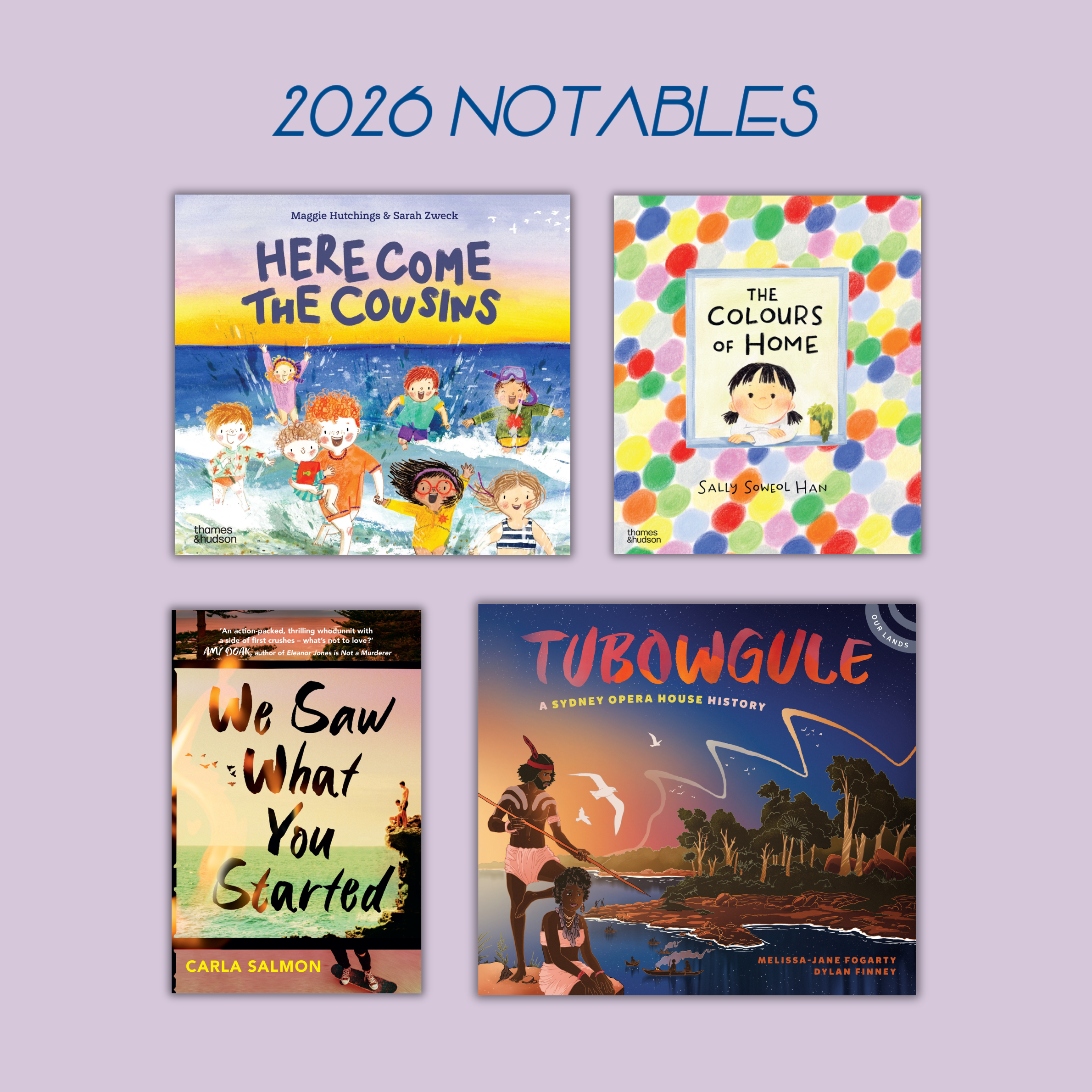 Sarah Zweck, Sally Soweol Han, Carla Salmon and Melissa-Jane Fogarty listed in CBCA Notables 
