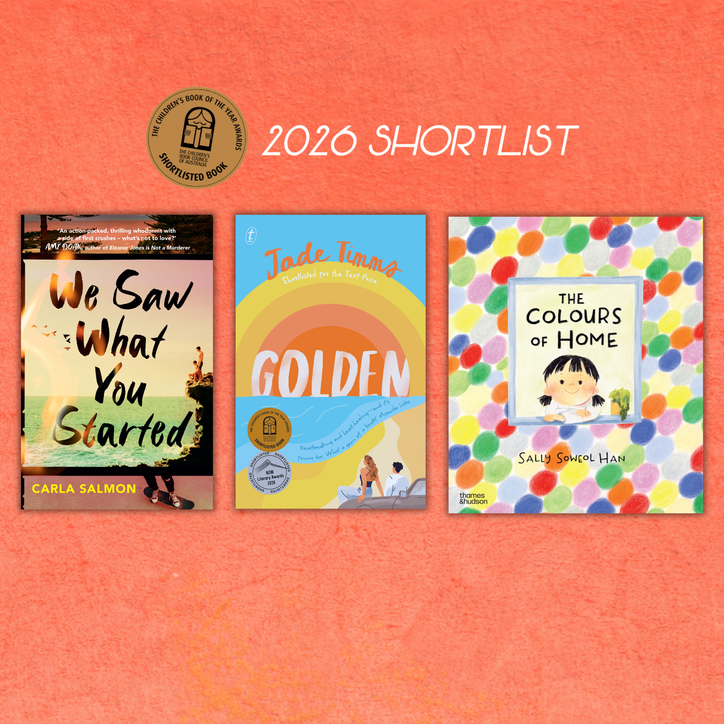 Sally Soweol Han, Carla Salmon and Jade Timms shortlisted in the CBCA awards 