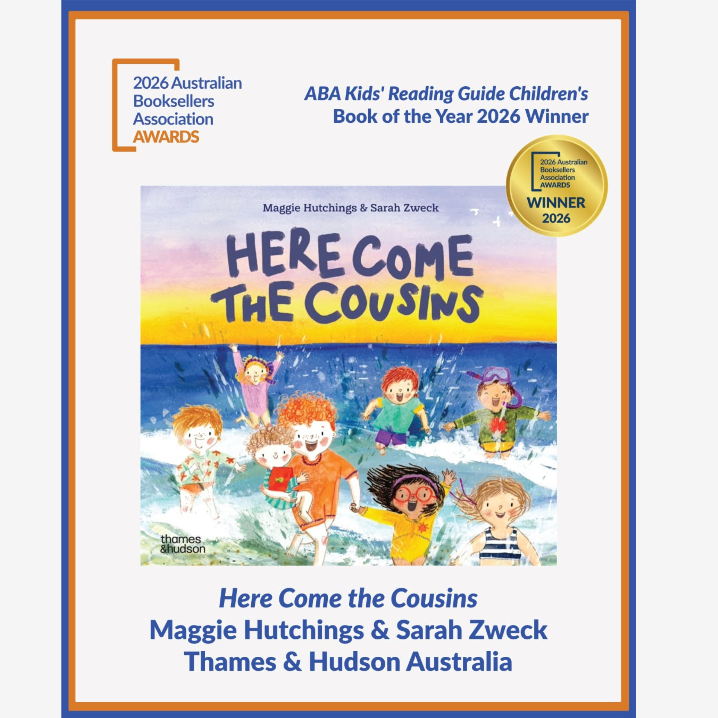 Here Come the Cousins is the ABA Kids' Reading Guide Children's Book of the Year 2026 winner!⁠