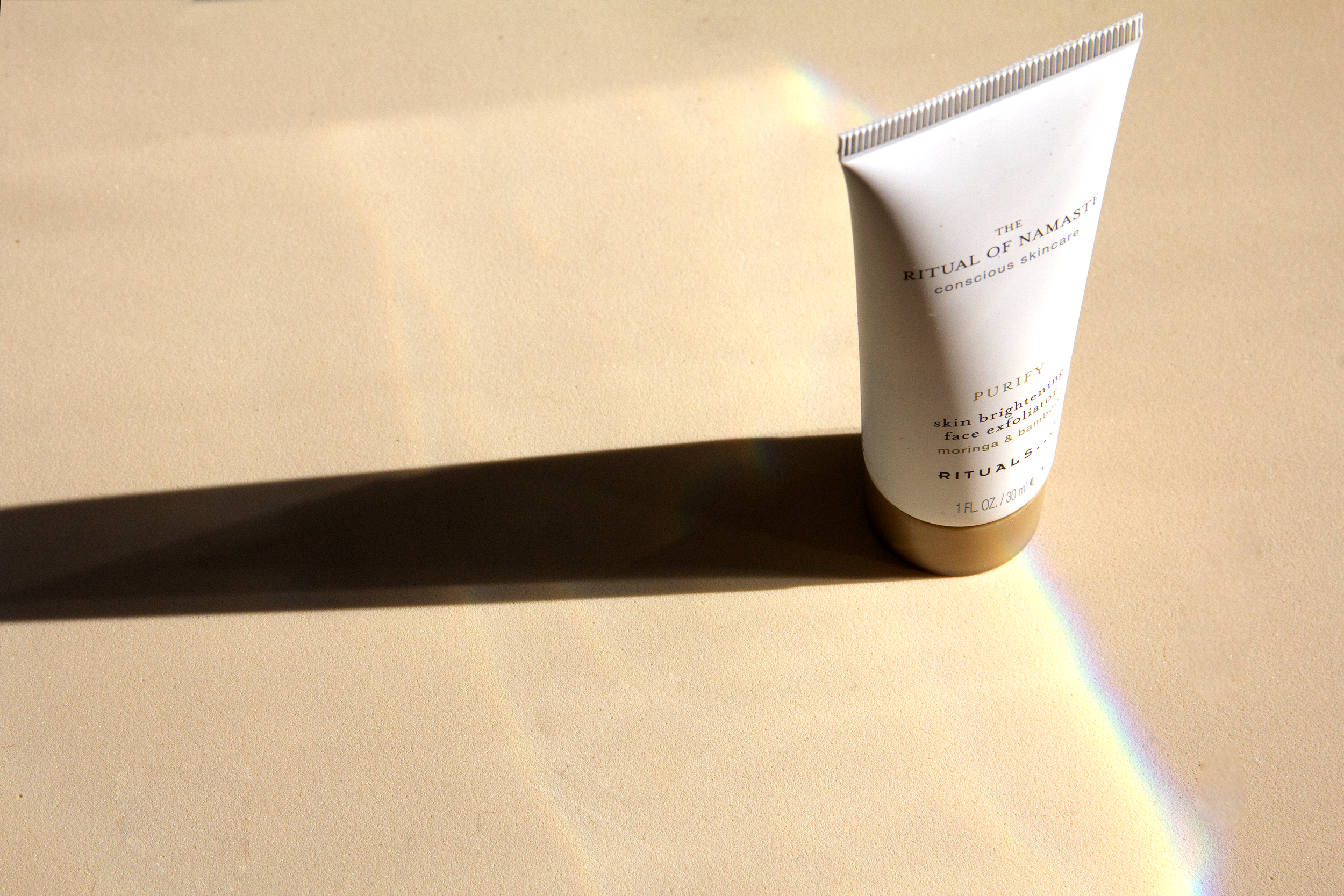 Skincare product photography with beis background 