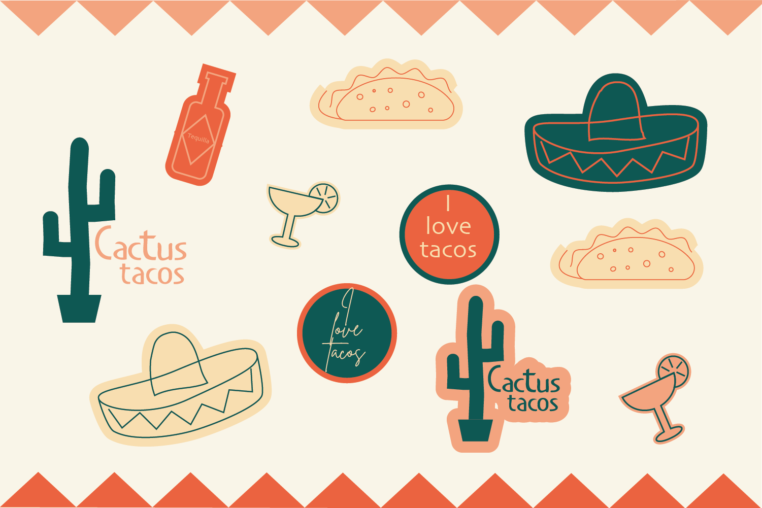 Mexican sticker design  
