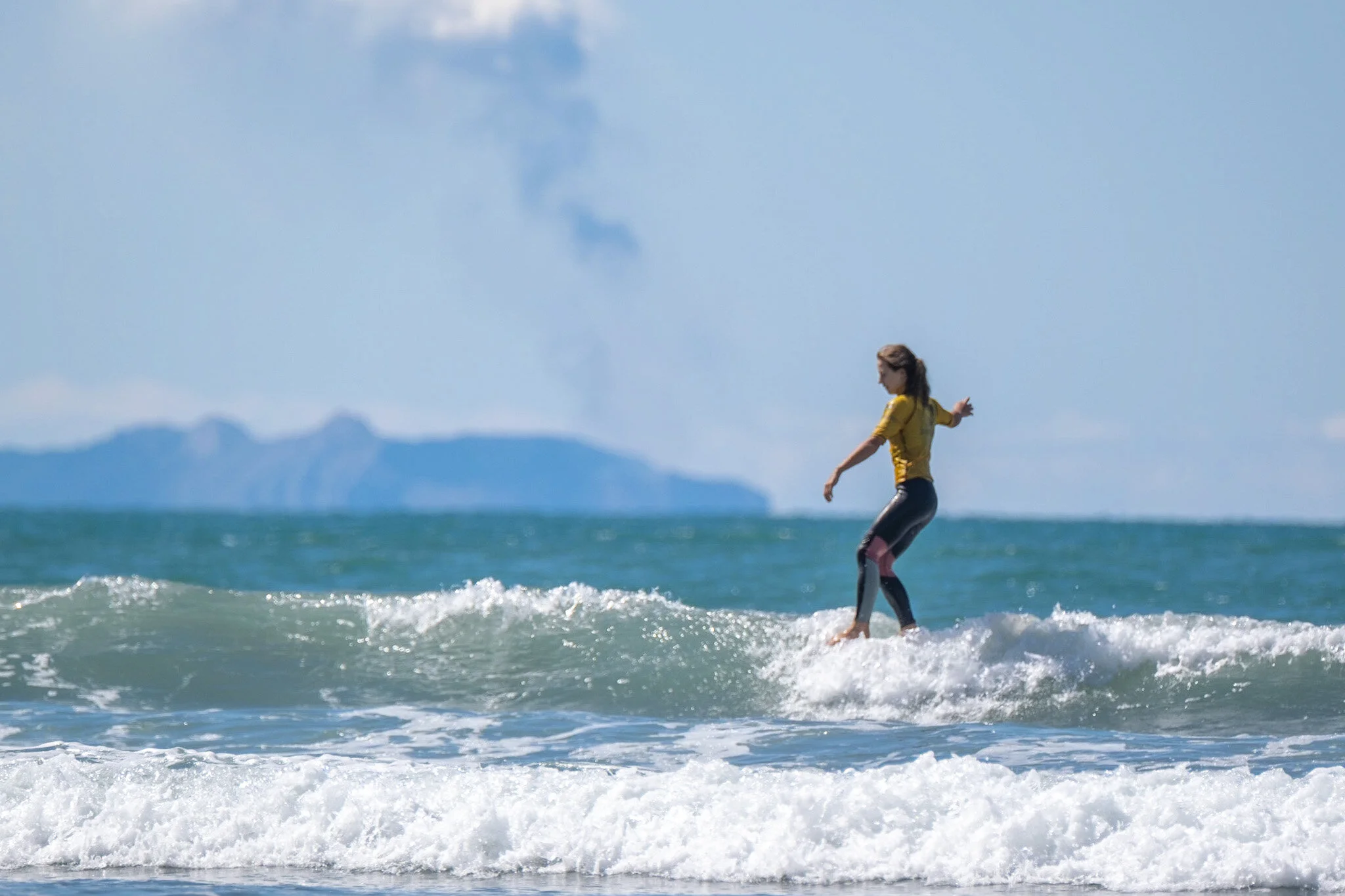  Jess ( @jesslowcher ) placed second overall in the women’s division. I love this shot from the finals, framed with an active Whakaari in the distance. 