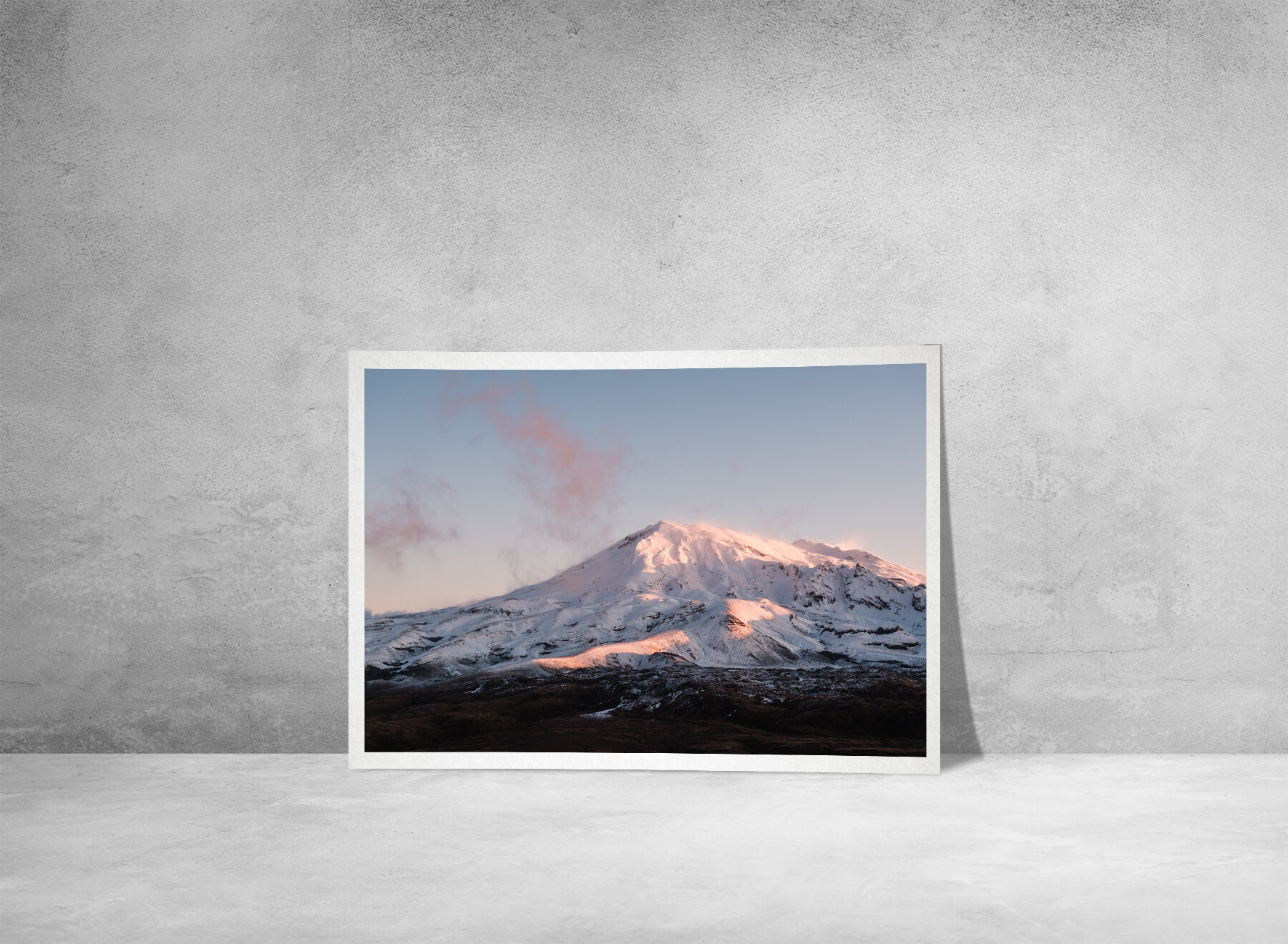New Zealand Landscape Photography Print of Mount Ruapehu at Sunset