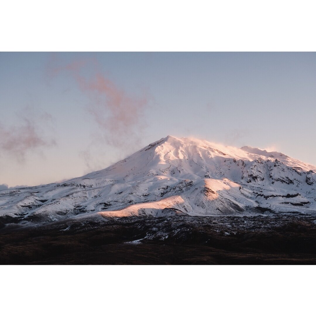 New Zealand Landscape Photography Print of Mount Ruapehu at Sunset