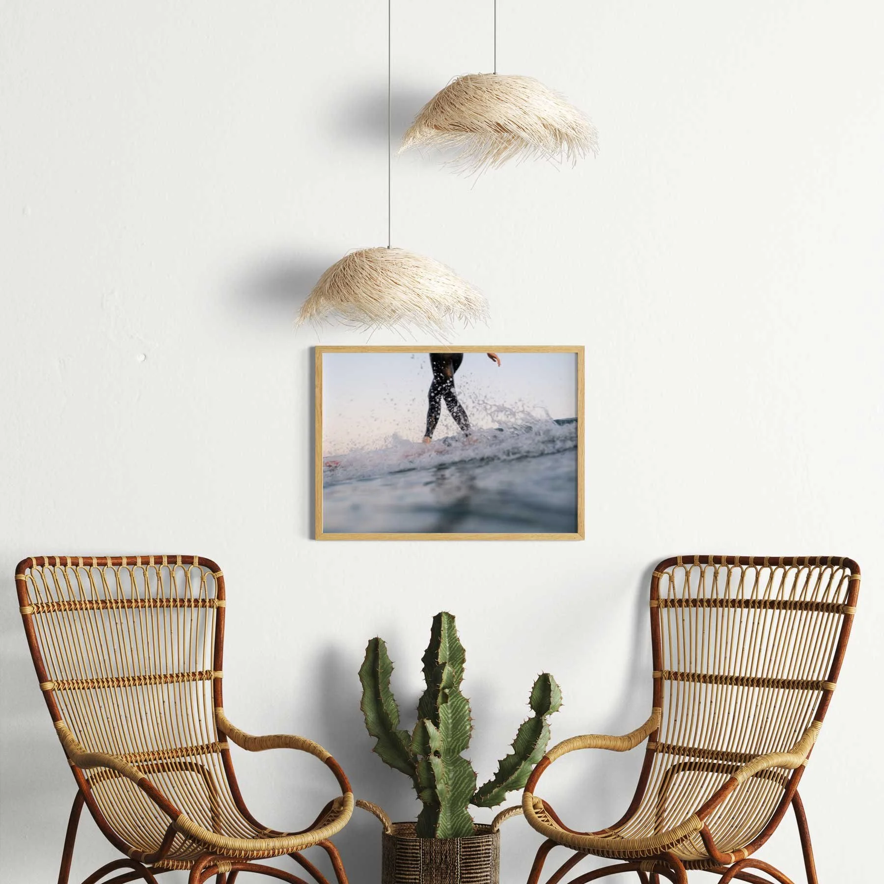 Surf Girl New Zealand Water Photography Print in Boho Lounge