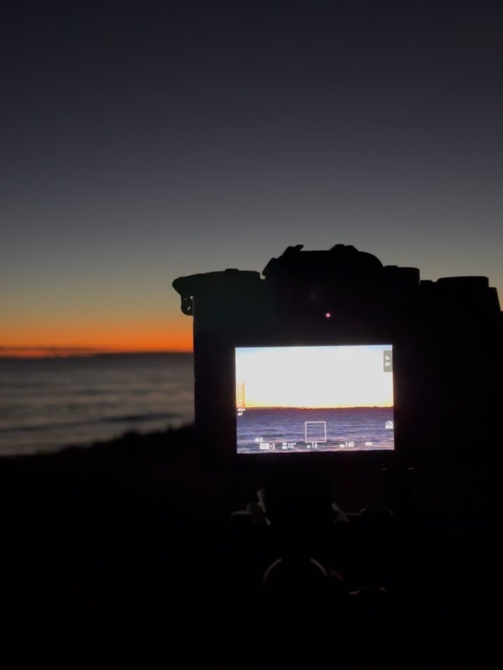 What you see vs what I see 

Lately I&rsquo;ve picked up my camera again, and been playing with some new techniques. Mostly feeling pulled to observe scenes of the moon over the ocean. 

This one morning was touch and go whether I&rsquo;d see a slith