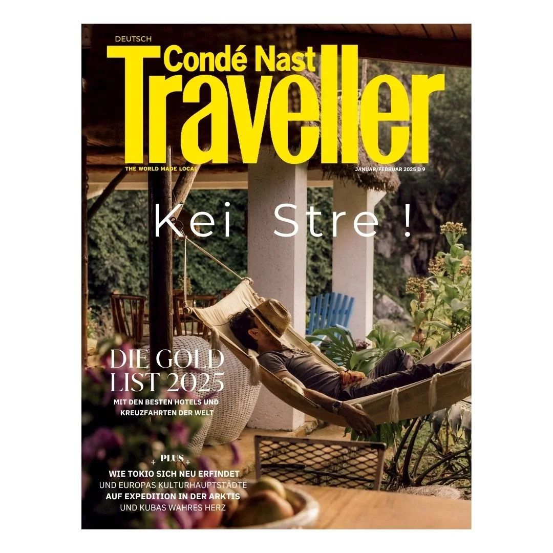 Cover of the January/February 2025 German edition of Condé Nast Traveller magazine.