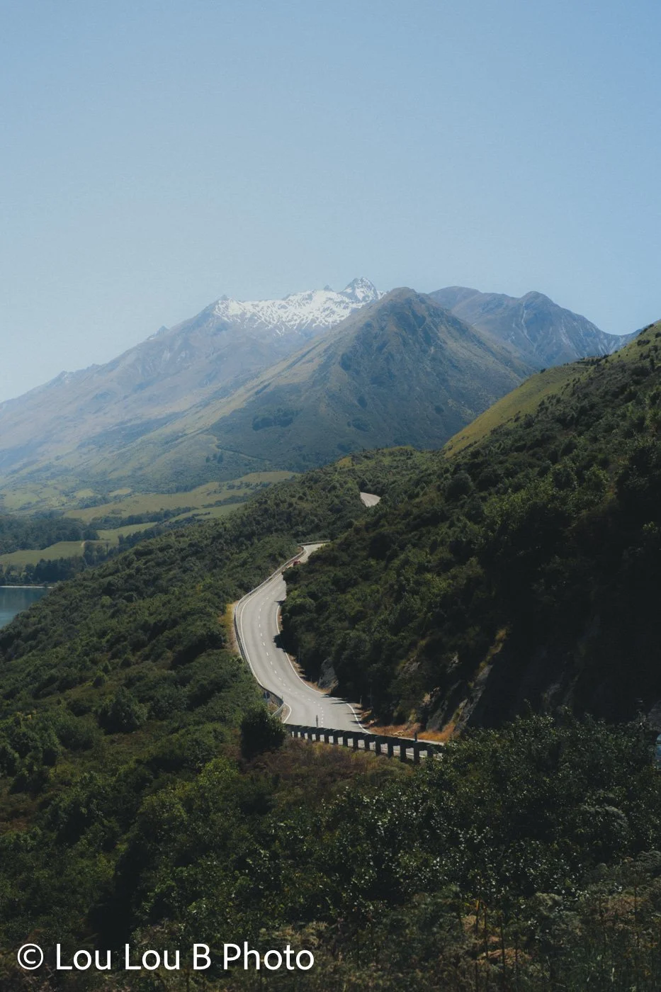 Mountain road through the Southern Alps on the road to Glenorchy, New Zealand