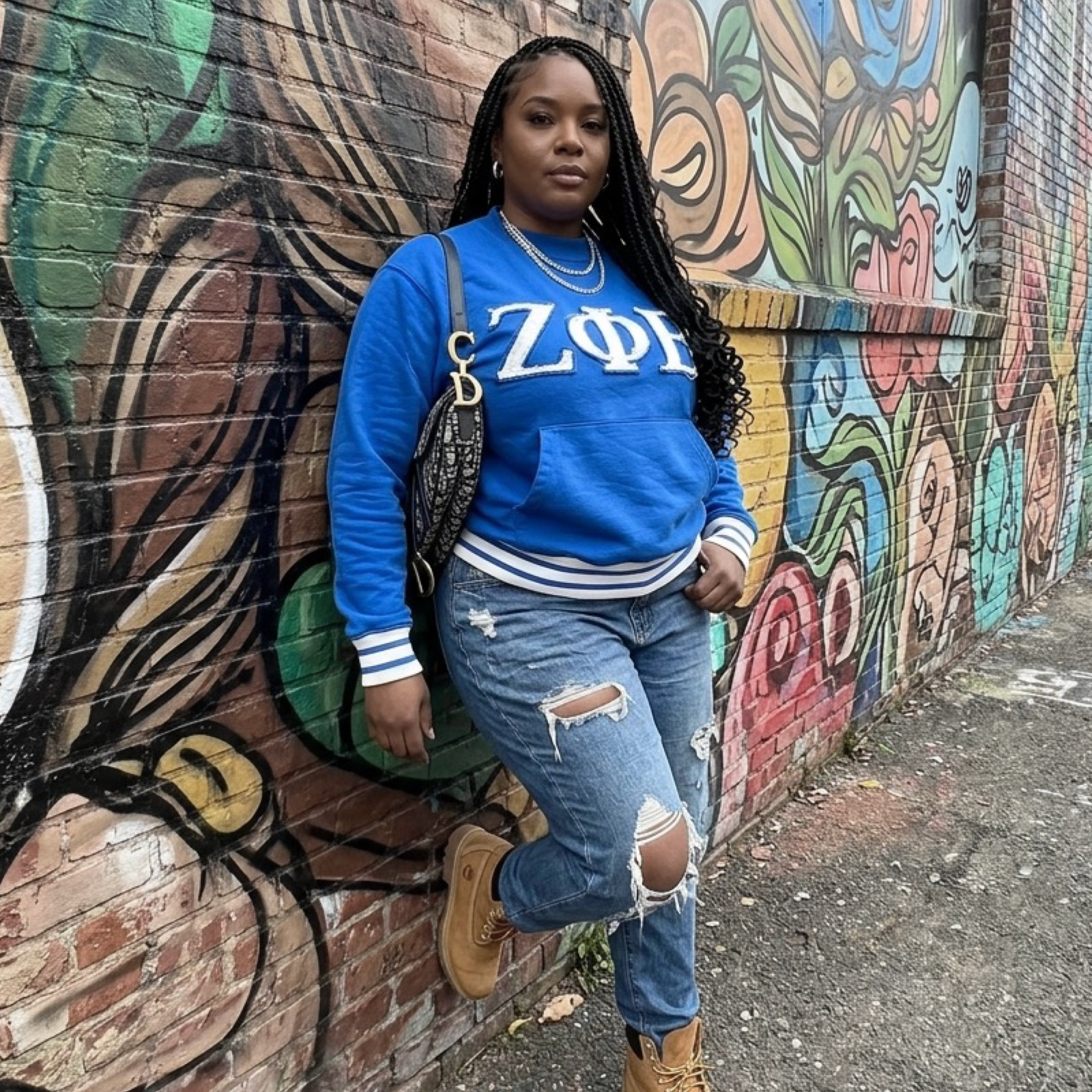 Distressed Zeta Phi Beta Sweatshirt