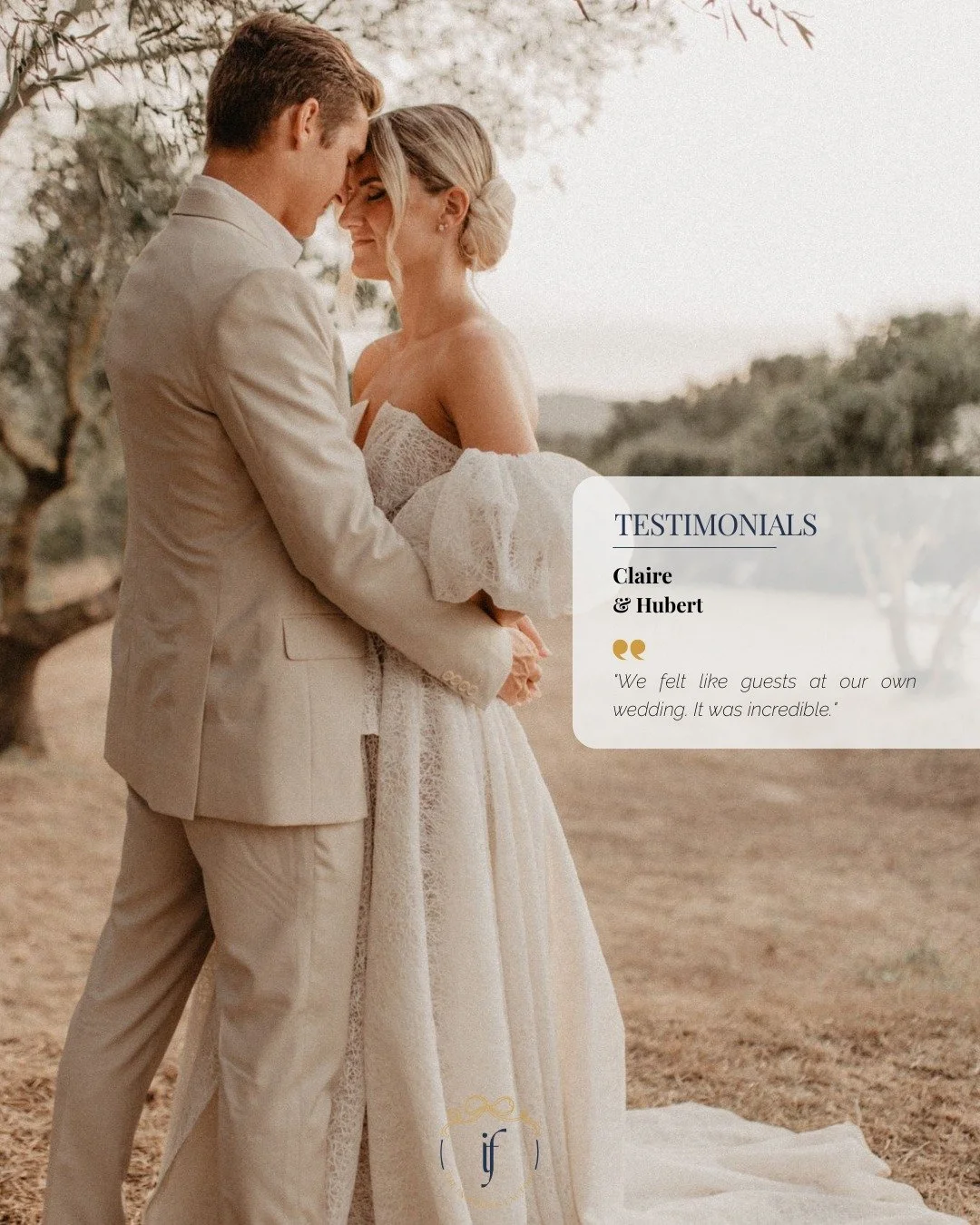 "We felt like guests at our own wedding &mdash; and it was incredible."
That's the greatest compliment a couple can give &mdash; and hearing it still moves me every time.
When they first reached out, Claire &amp; Hubert were looking for mor