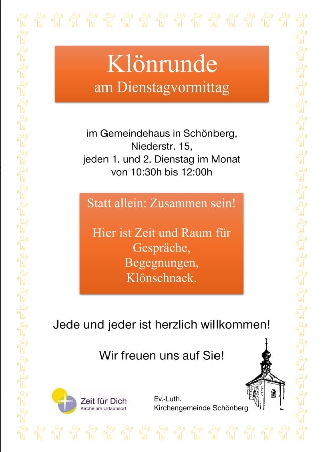 "Klönrunde am Dienstagvormittag"