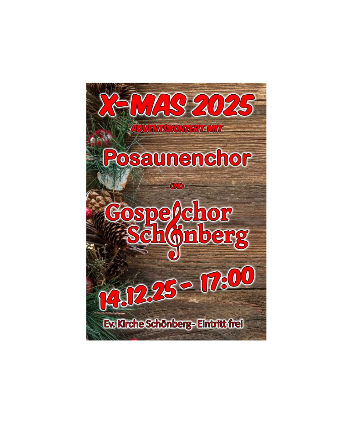 Konzert des Gospel- und Posaunenchors der Kirchengemeinde Schönberg