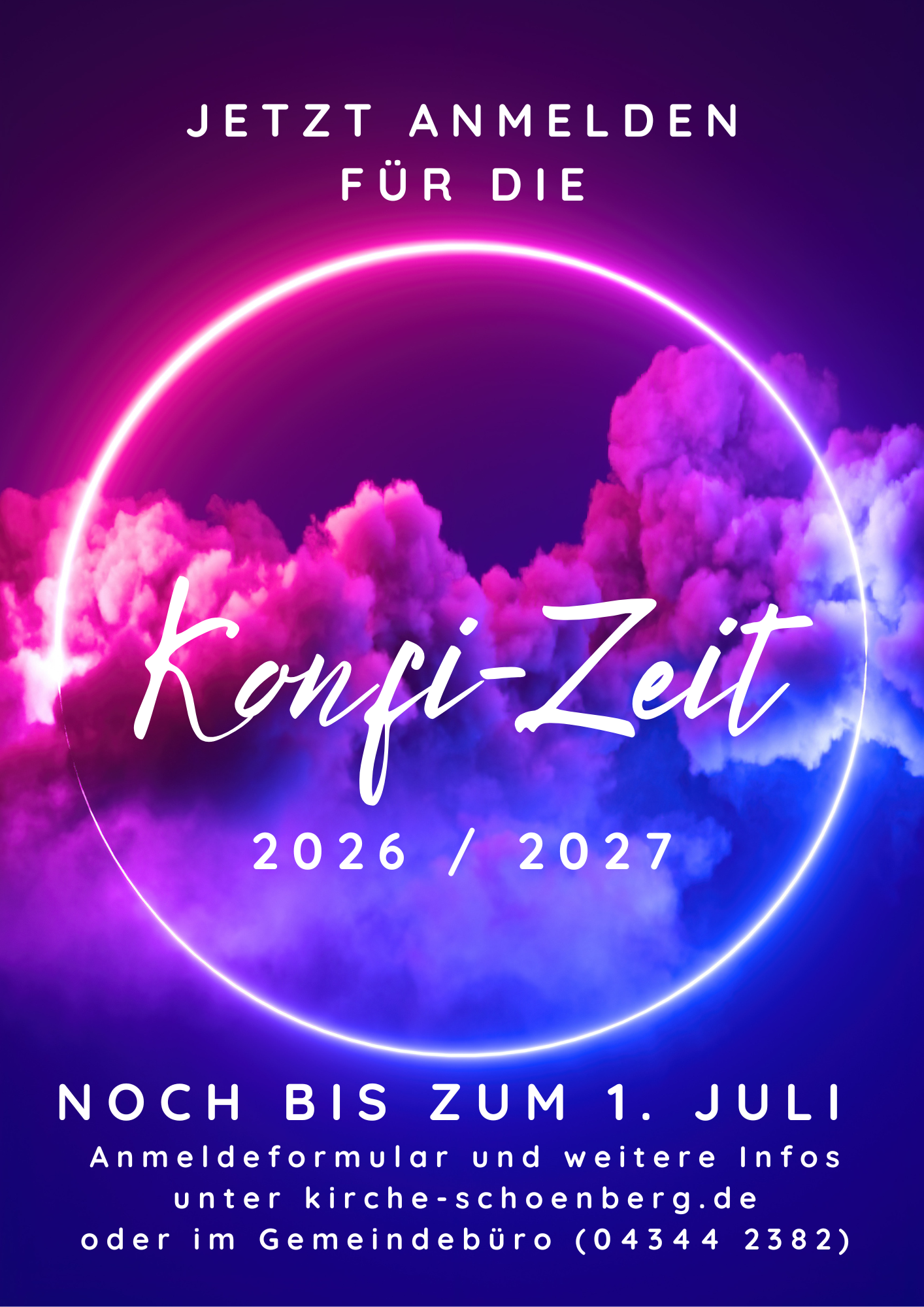 Anmeldung Konfizeit 26 / 27 gestartet
