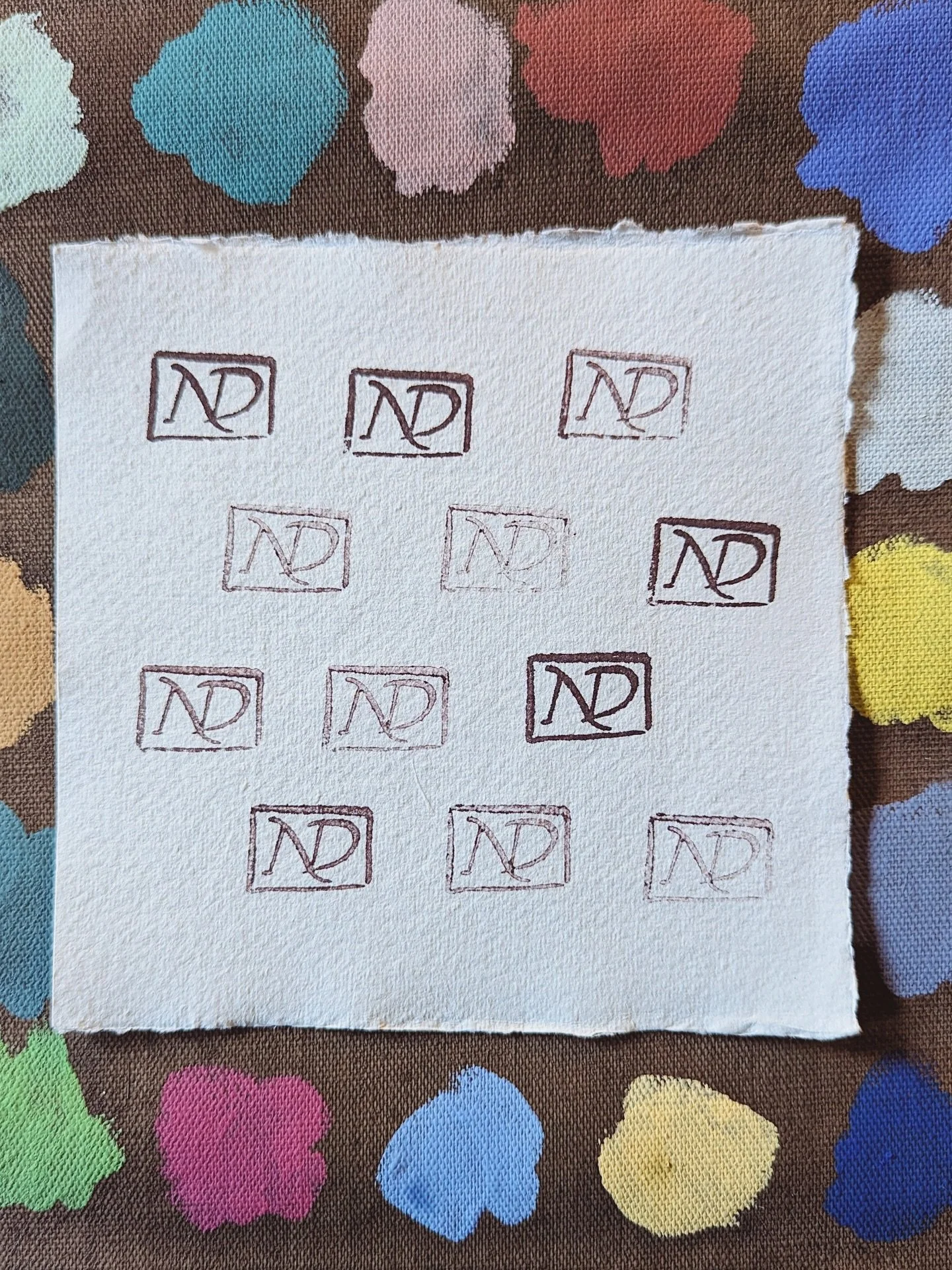 Designed a makers mark for myself ✔️ 
&bull;
Got a stamp made ✔️ 
&bull;
Can&rsquo;t. Stop. Stamping. Stuff. 

#makersmark #artistsignature #stamp #ND