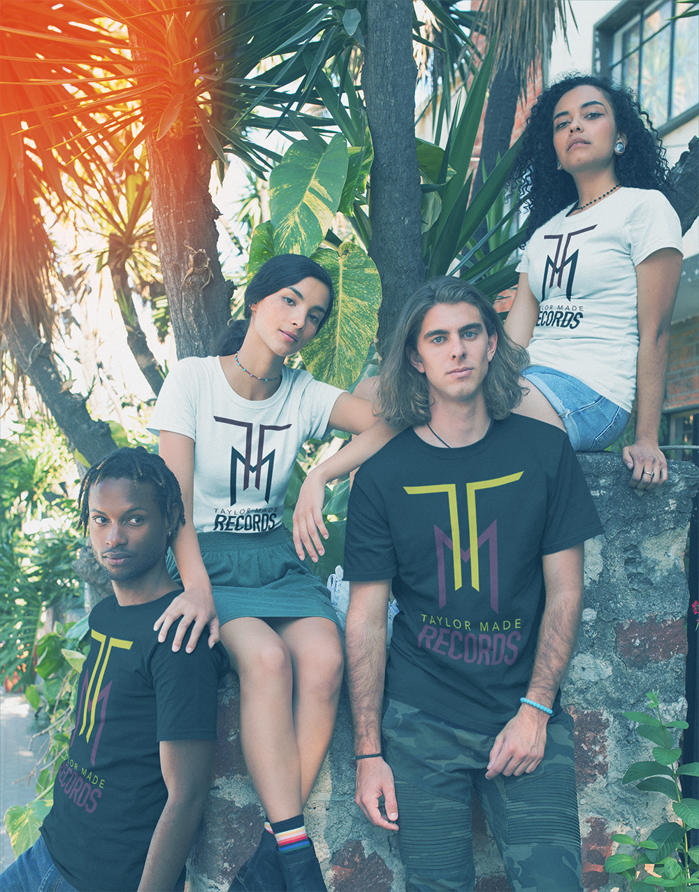 interracial-group-of-friends-wearing-t-shirts-mockup-near-plants-a20092.png