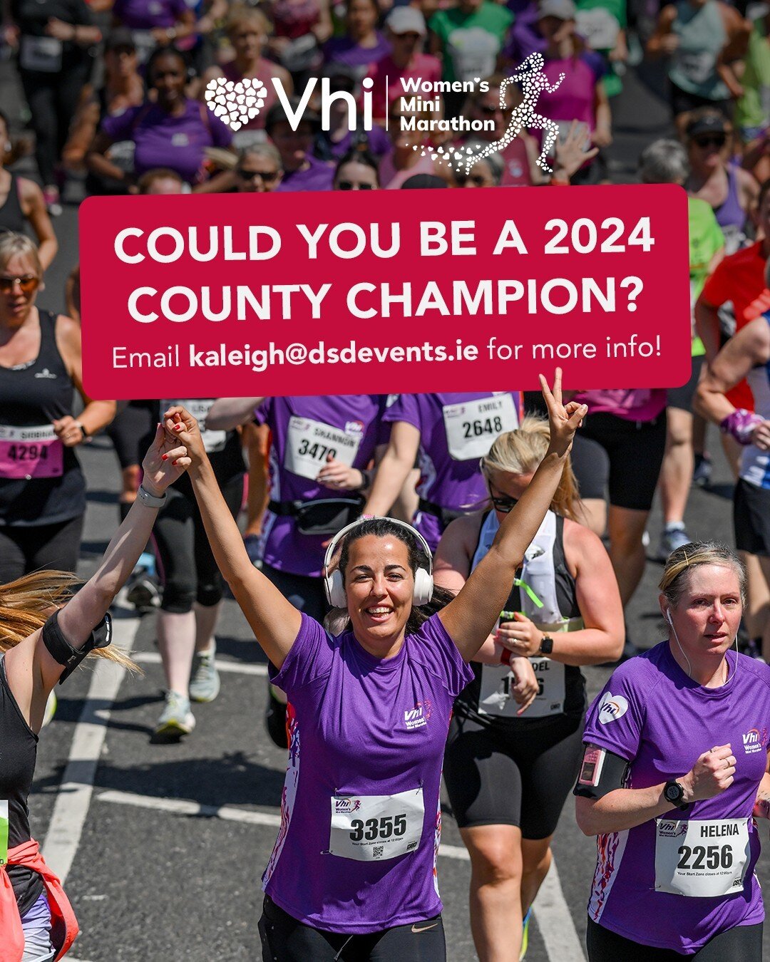 Calling all participants! Would you like to be one of our 2024 County Champions? 📢 Reach out and let us know. We would love to hear from you.
#hearttoheart #VhiWMM #Dublin #Ireland #10k