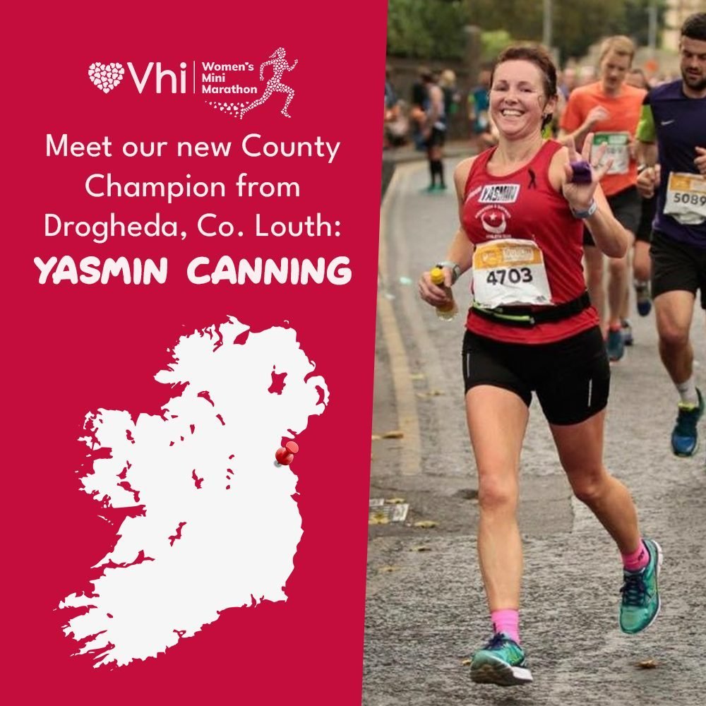 Meet our inspiring County Champion: Yasmin Canning from Drogheda, Co. Louth! 🌟

Yasmin's journey with the Vhi Women's Mini Marathon began in 2011, fuelled by her deep desire to make a difference. Despite the heartbreaking loss of her mother to cance