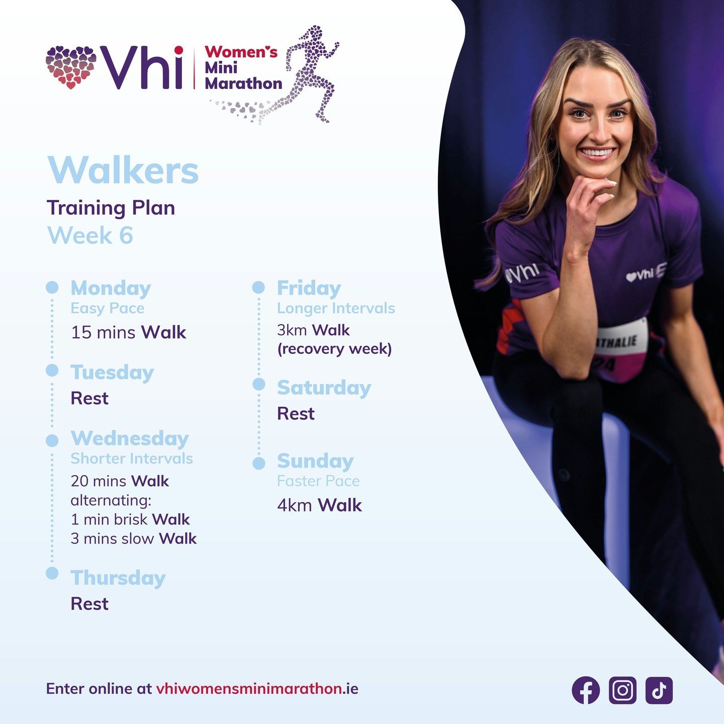 The weekend is here and you know what that means&hellip; @nathalielennon_ is making sure we get the prep in! Enjoy week 6 of her #VhiWMM training plan, you&rsquo;re smashing it! ��
What week have you found to be the most challenging so far? Let us kn