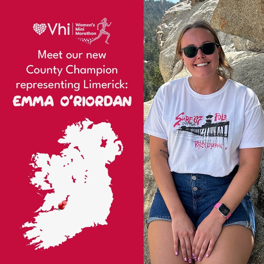 🌟 Meet our incredible County Champion: Emma O Riordan, a resilient soul from Dooradoyle, representing Limerick, at this year&rsquo;s Vhi Womens Mini Marathon! 🌟

&quot;After a challenging battle with depression in 2020 that led me to spend most of 
