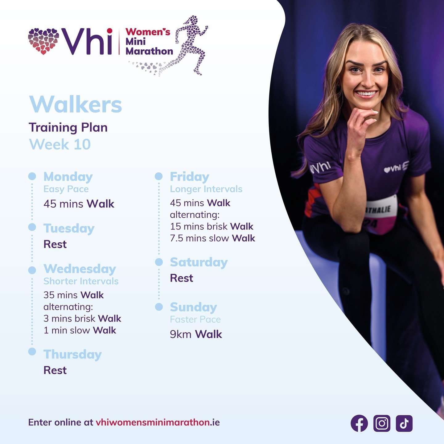 Week 10 of @vhi_ie training ambassador, @nathalielennon_ training plan is here, and race day is just within reach!

What aspect of the #WMM are you most looking forward to? 

#VhiWMM #VhiWomensMiniMarathon #FridayFitness #10km