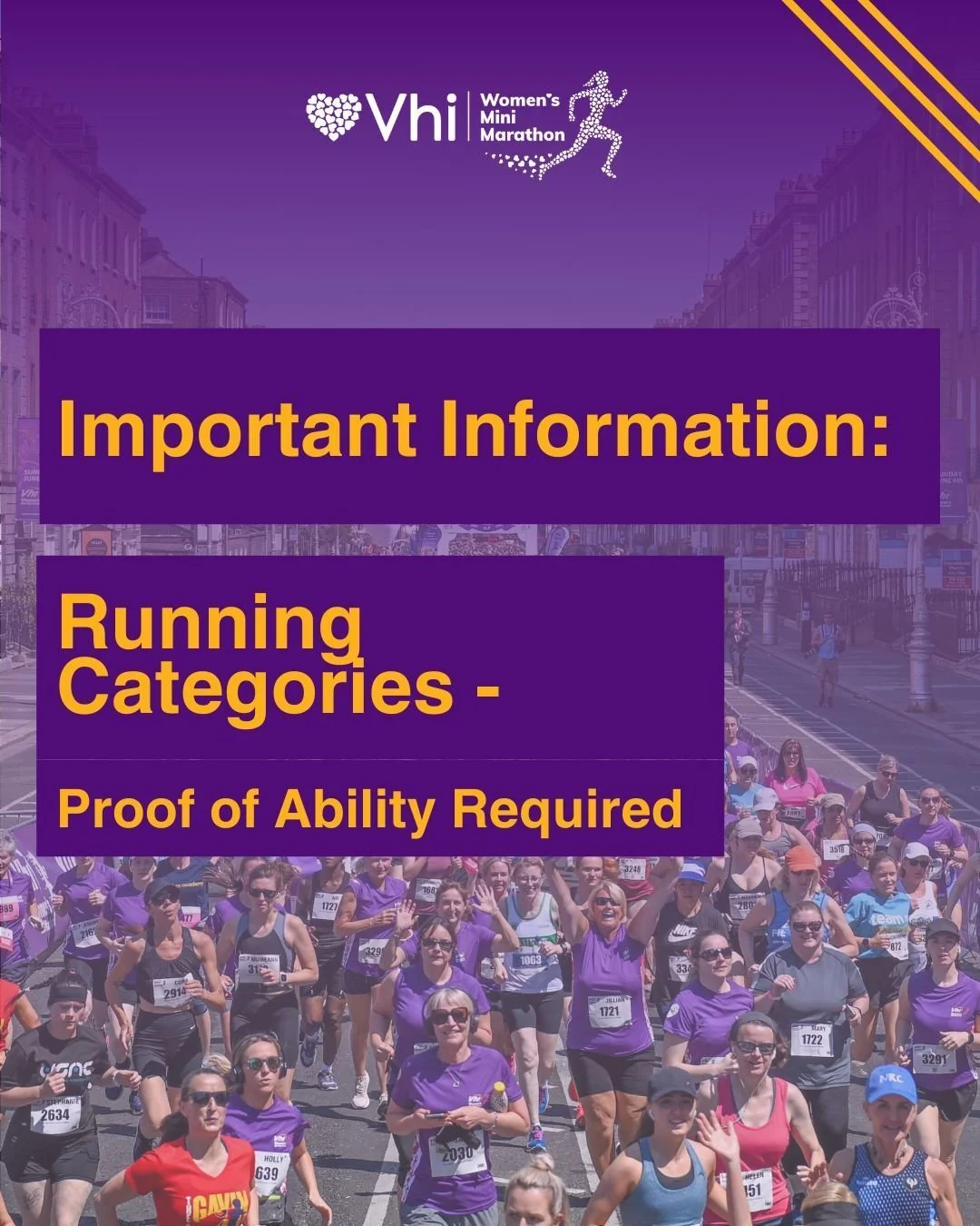 📢 Registering for the Elite, Running or Fast Jogging category? You will be required to provide proof of your ability for your chosen category during registration.

🏁 Elite (sub 45 mins) &amp; Running (sub 60 mins): validation proof must be from an 