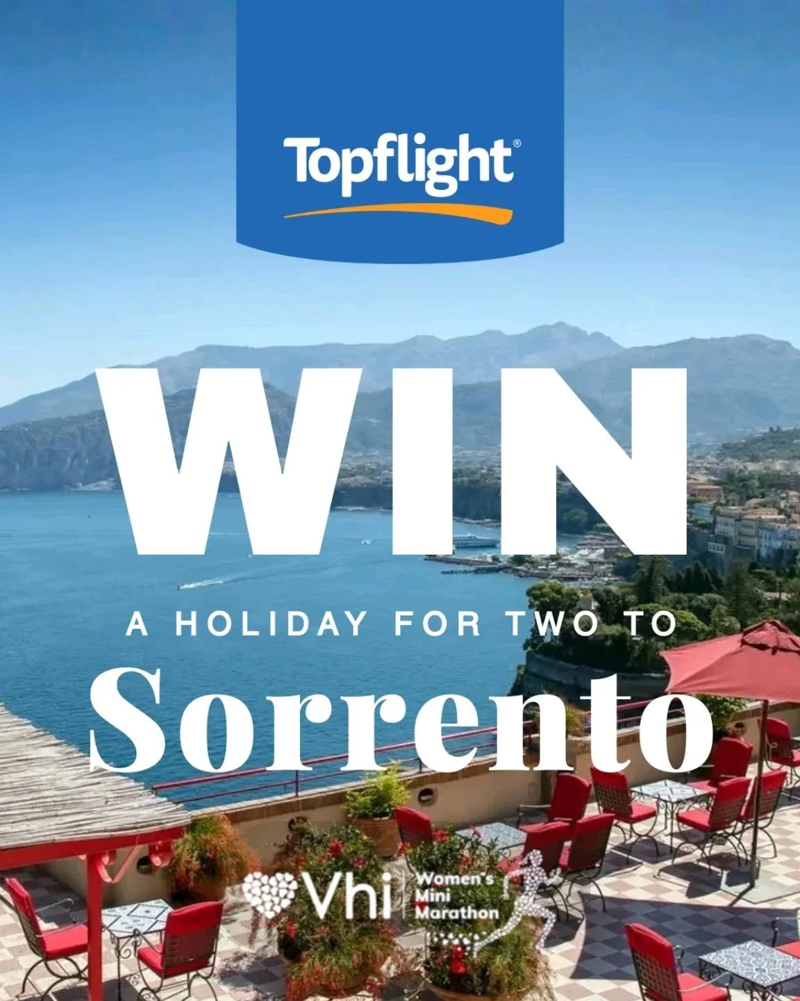 ✨ WIN a holiday for two to Sorrento ✨

We&rsquo;ve teamed up with @Topflight.ie to give one lucky participant in the Vhi Women&rsquo;s Mini Marathon a dream escape to Italy 💚🤍❤️ 

🌊 4⭐ stay at Hotel Minerva
✈️ Flights + 20kg luggage
🚐 Return tran
