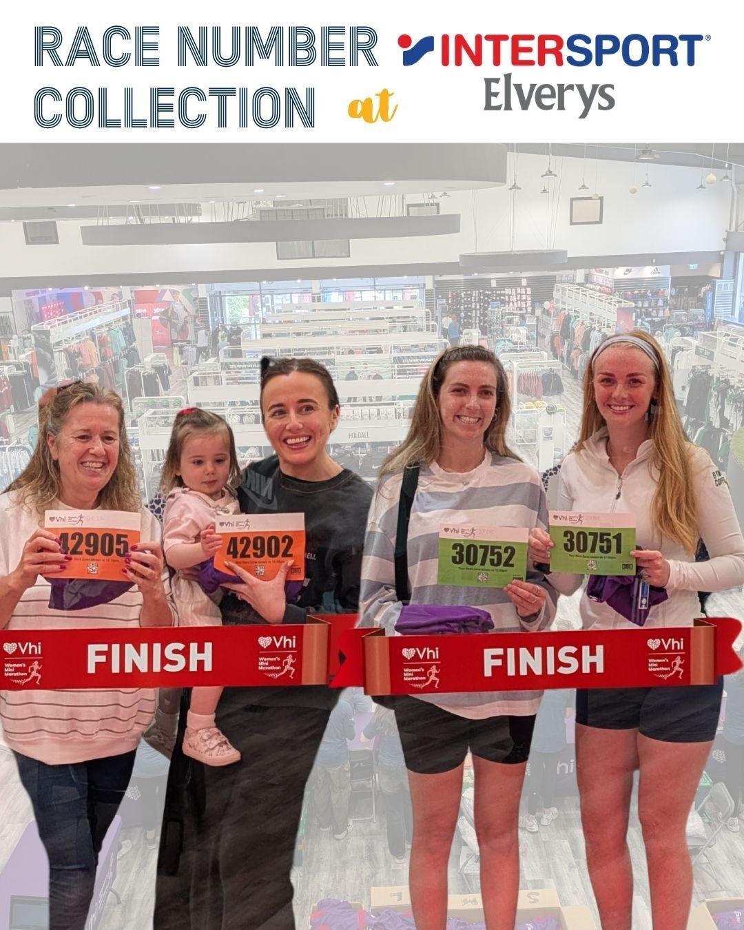🎽RACE NUMBER COLLECTIONS🎽

Race Number Collection starts this week at selected @IntersportElverys stores. If you chose to collect your race pack, you will have received an email with a QR code that you will need to present when collecting your race