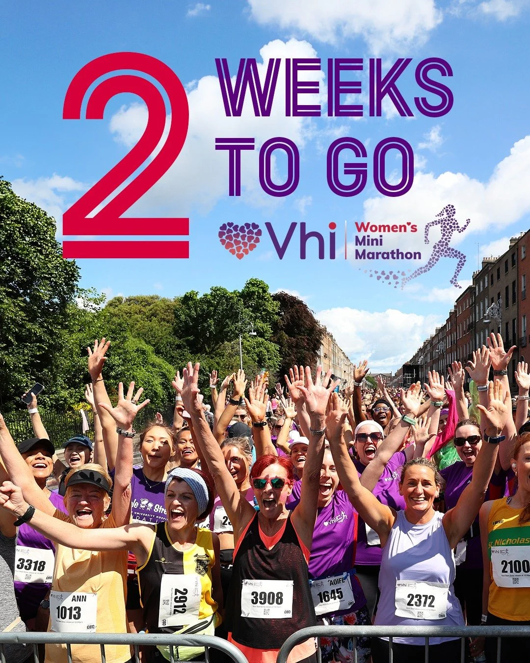 TWO WEEKS TO GO. 💜🏃&zwj;♀️

The buzz is building and race weekend is nearly here. 🙌

Who&rsquo;s excited?!

#VhiWMM #BestTimeEver