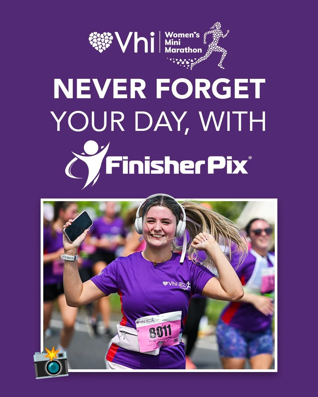 Your finish line moment deserves to be remembered. 🏁💜

Add FinisherPix to your event and get professional photos from your special day, from the route to that unforgettable finish line feeling.

Last chance to pre-order your photo pack and keep eve