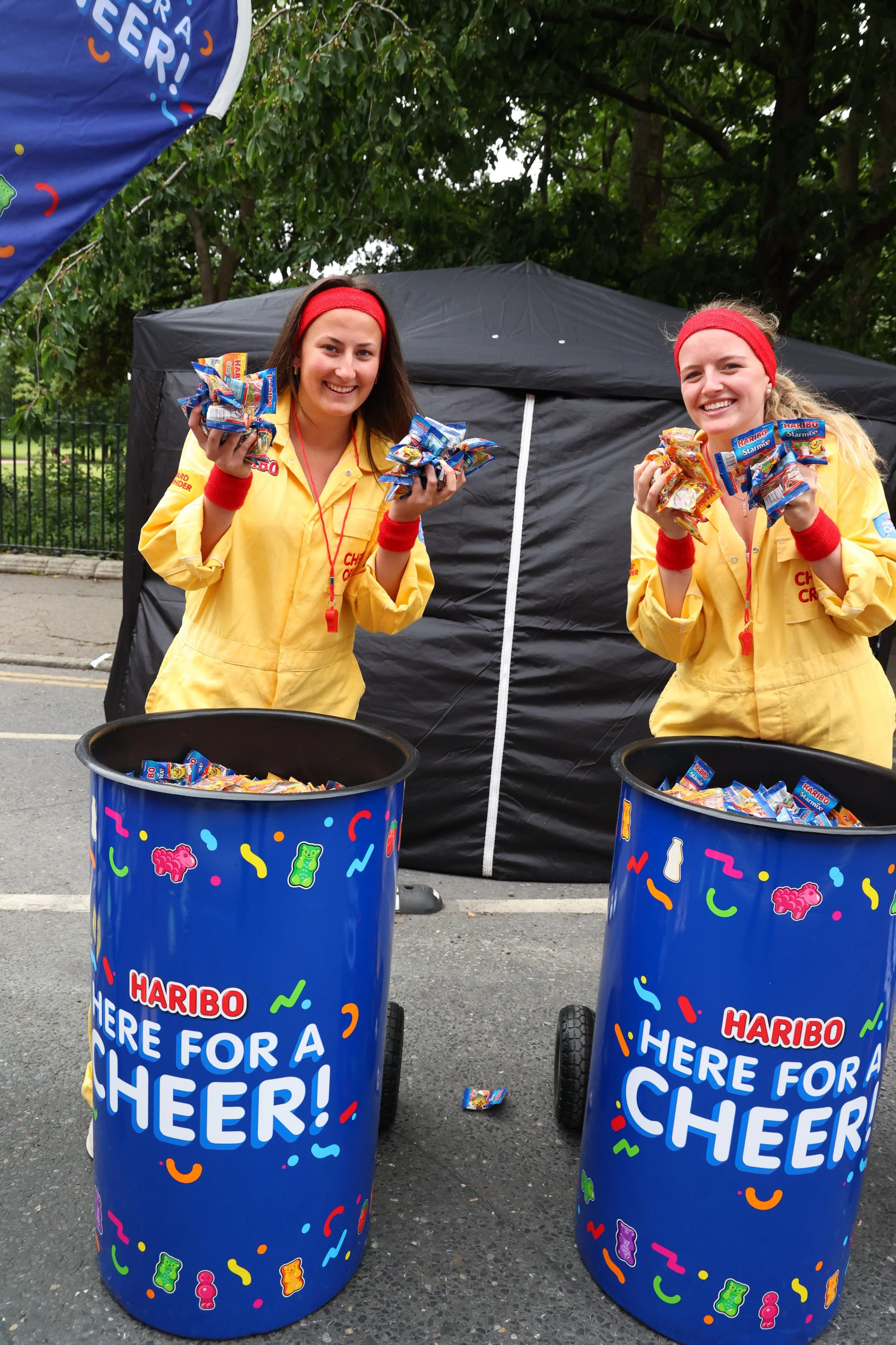 Haribo reps handing out Haribo samples