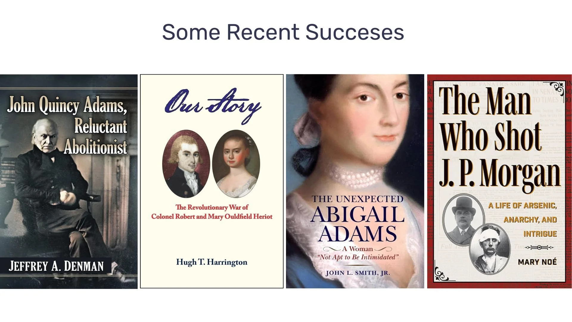 Biography book covers examples of authors who've worked with history book template creator Daniel Tortora