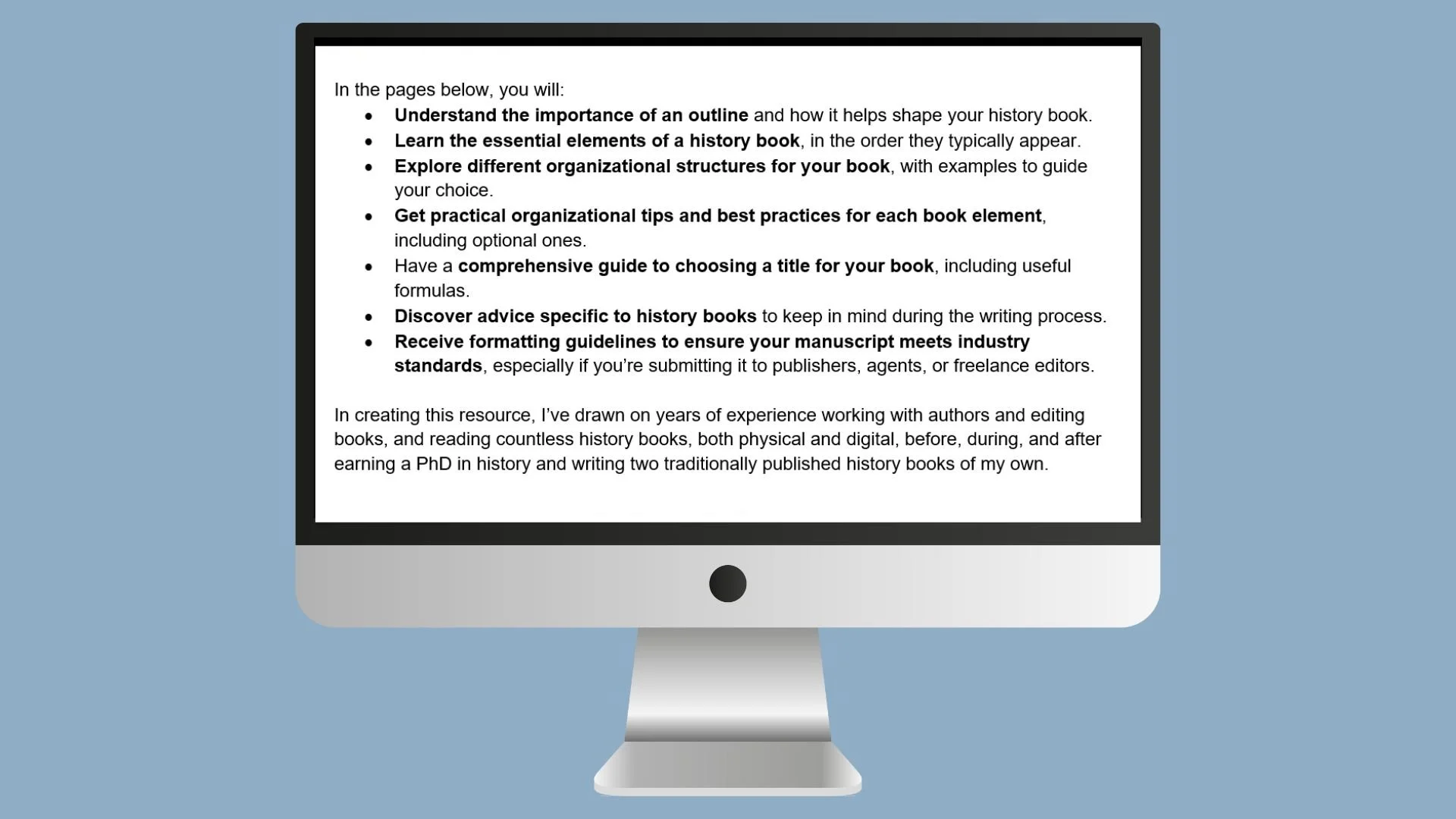 Screenshot of a history book outline template pdf download