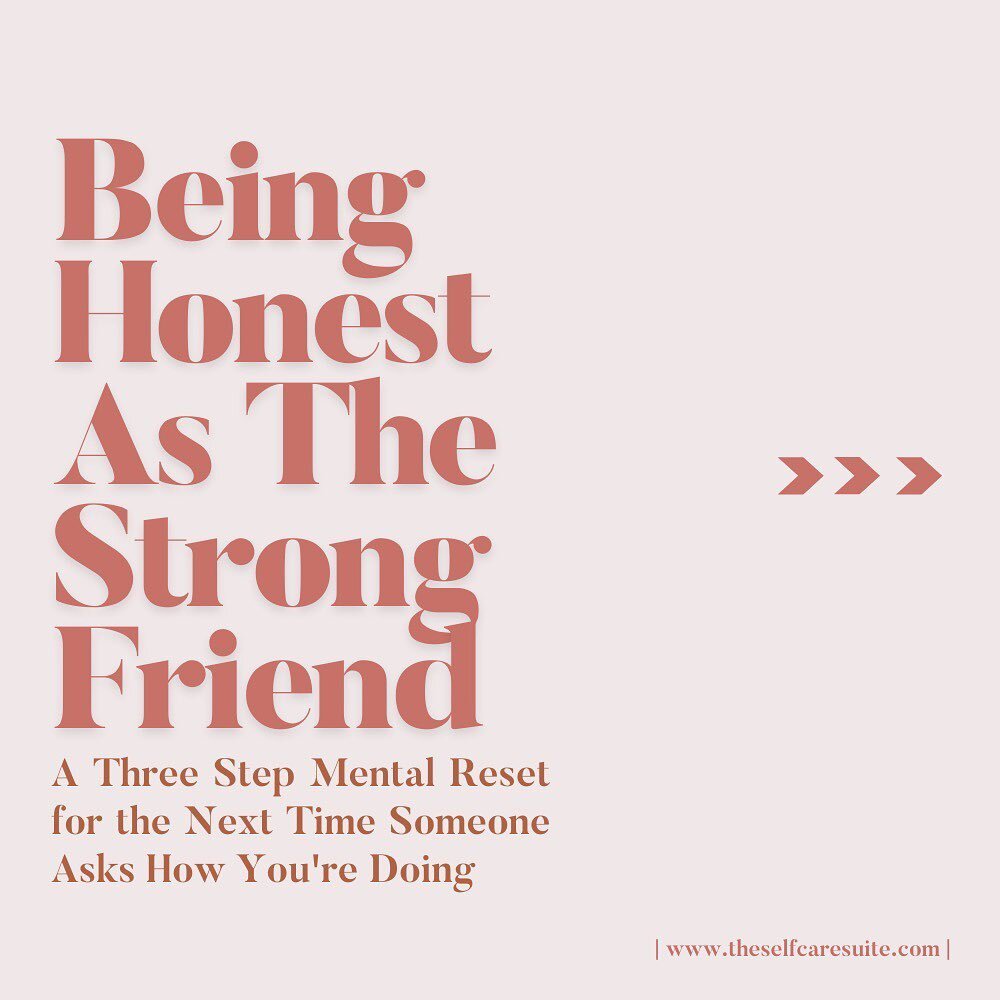 [SWIPE!] If you&rsquo;re &ldquo;the strong friend&rdquo; and your default is &ldquo;I&rsquo;m fine&rdquo; whenever someone asks how you&rsquo;re doing, maybe try this instead

#mentalhealthmatters #selfcaretips #selfcaresuite #selfcarecoaching #welln