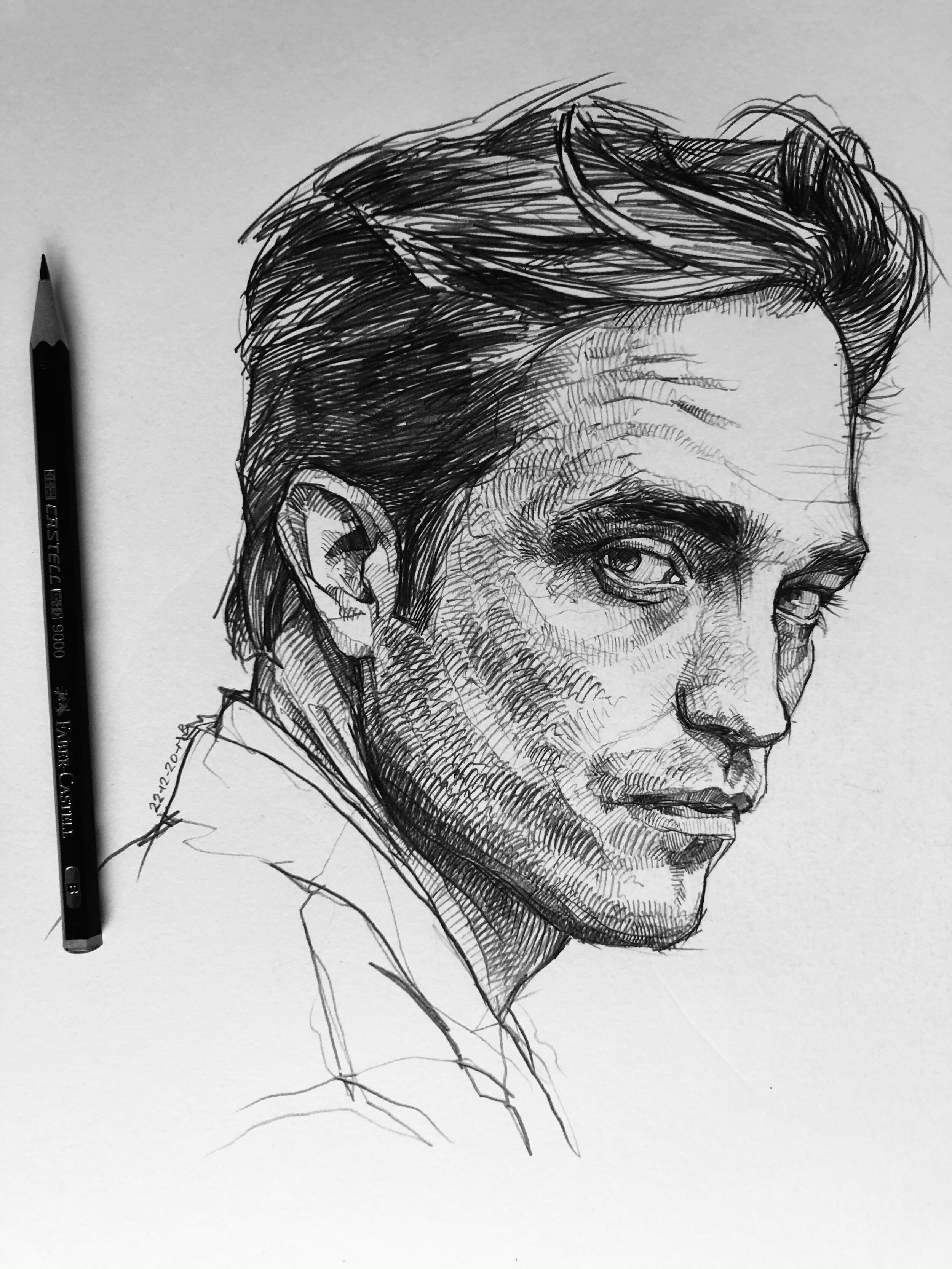 Mohammed Galal  Robert Pattinson pencil sketch