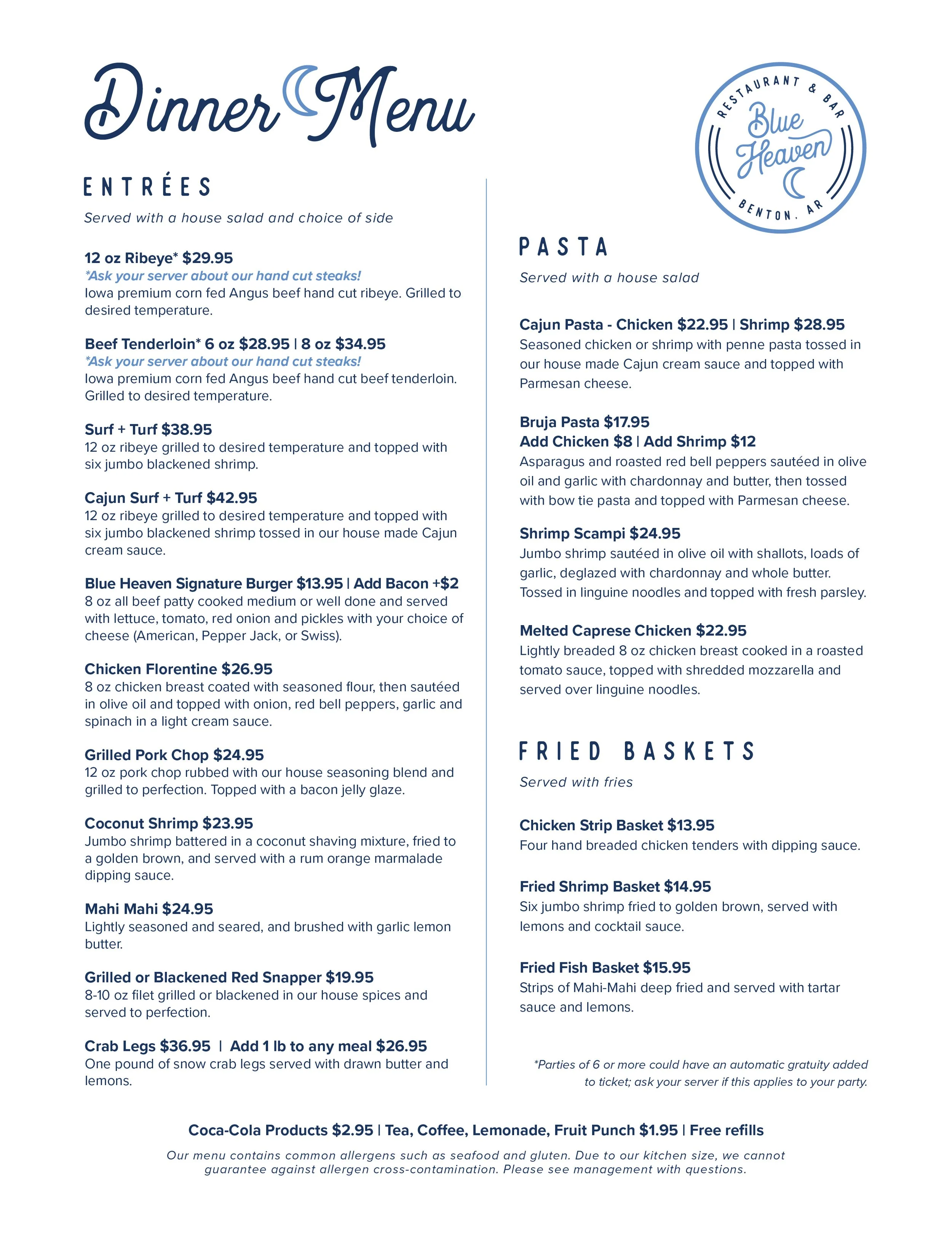 Menu — Blue Heaven