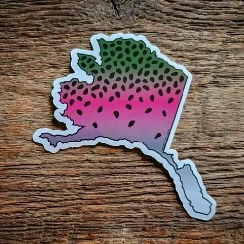 Alaska Map Rainbow Trout decal