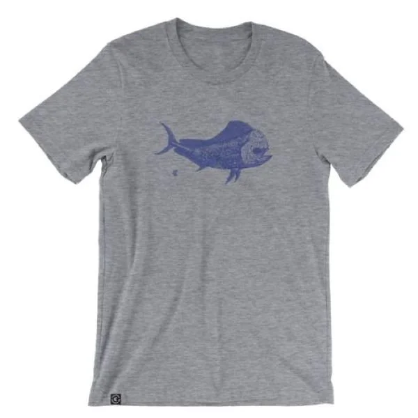 Heather gray Kalletka mahi mahi drawing t-shirt