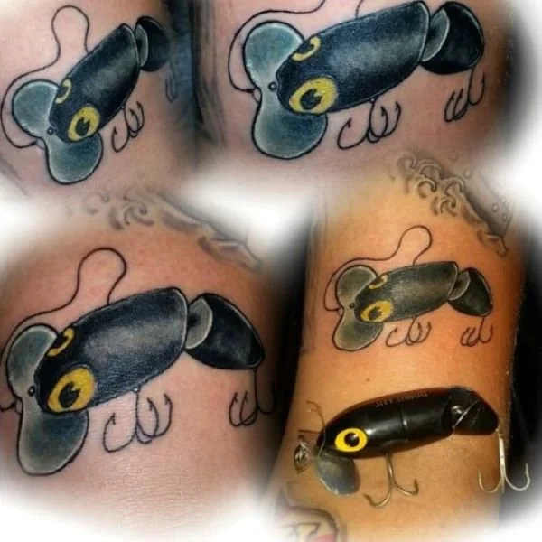 Drew May Tattoo Black Arbogast Jointed Jitterbug