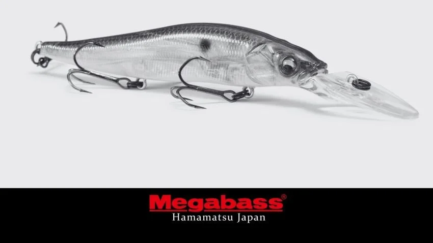 Black and white Megabass Vision 110+2 jerkbait