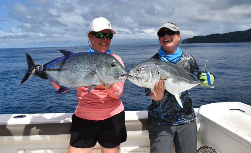 Bluefin Trevally and Jack Crevalle at Isla Coiba Panama