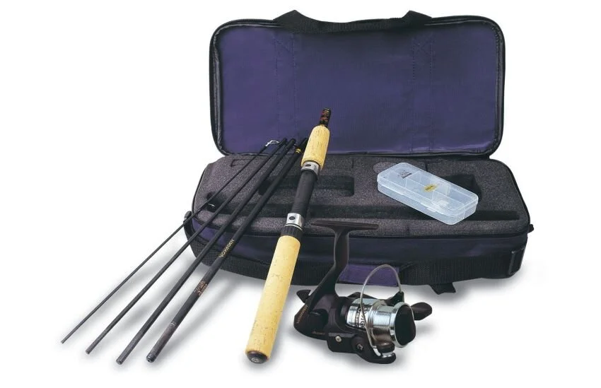 Okuma Voyager Spinning Travel Kit, high intensity foam carrying case
