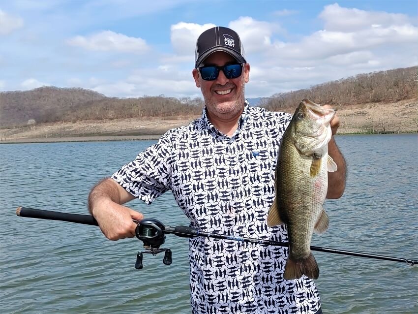 A Dobyns DC795SB swimbait rod paid off with hollow bellies and Keitechs at Lake El Salto Mexico