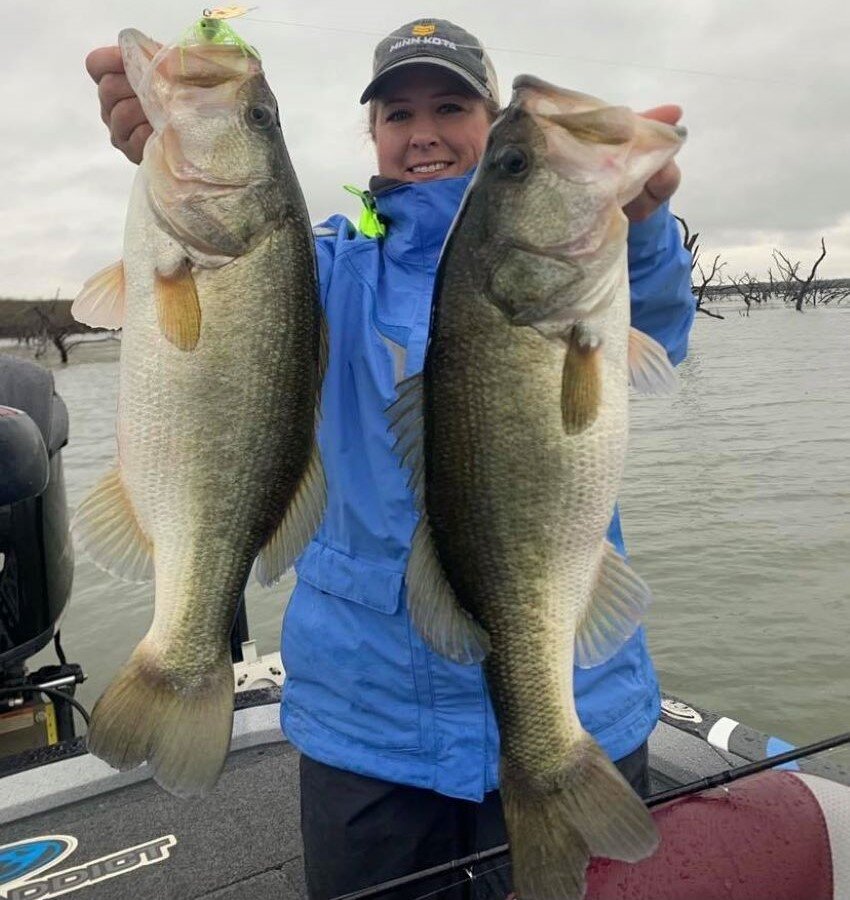 Jennifer Combs of East Texas does well with her Gill rainsuit on lakes like Sam Rayburn, Toledo Bend and Choke Canyon