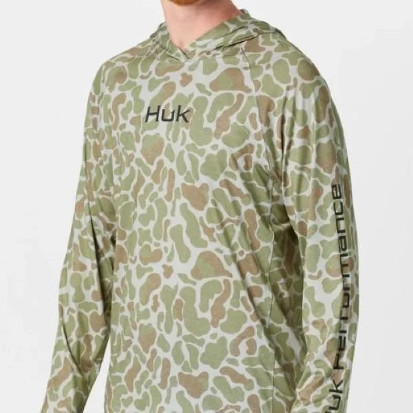 Huk lightweight camo fishing hoodie