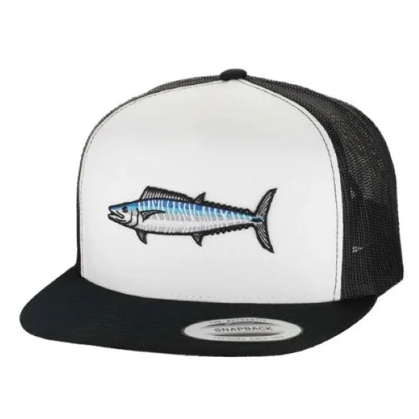 HI Fish Gear Snapback Wahoo Hat black and white