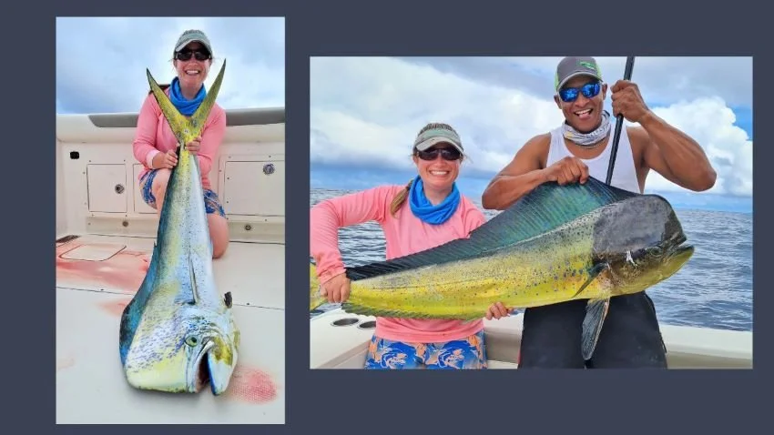 Samantha Sukupcak of Wisconsin with mahi from Gulf of Chiriqui Panama