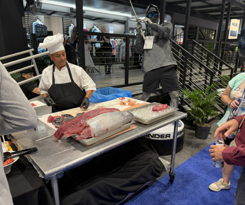 Tuna sashimi at ICAST 2026 Huk Booth
